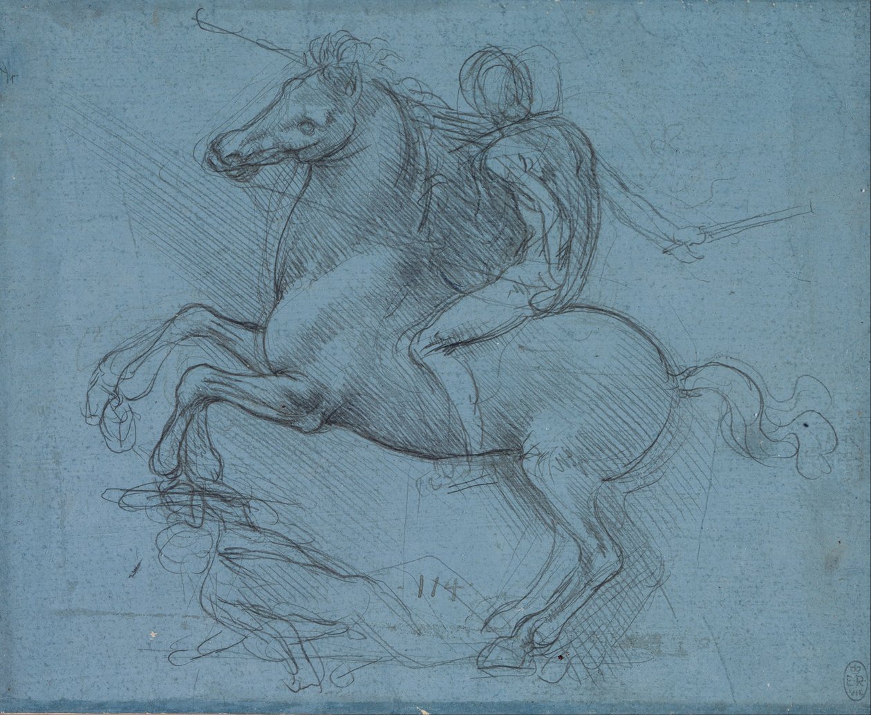 Studie til et ryttermonument (recto) af Leonardo da Vinci