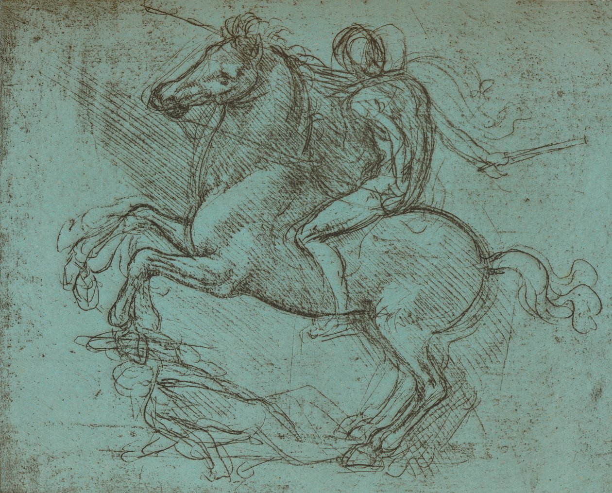 Studie til Sforza-monumentet, c1482-c1499 1883 af Leonardo da Vinci