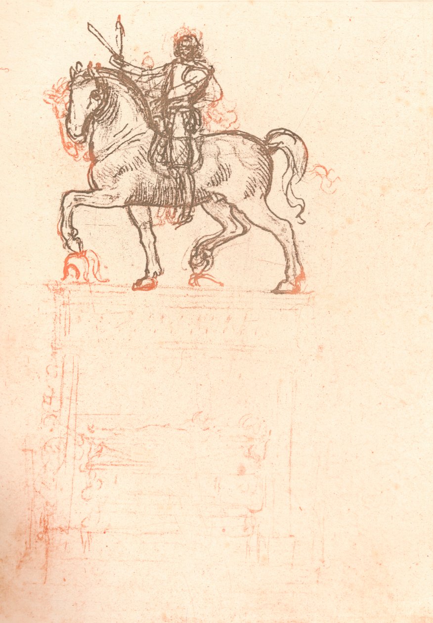 Studie til Sforza-monumentet, c1482-c1499 1883 af Leonardo da Vinci