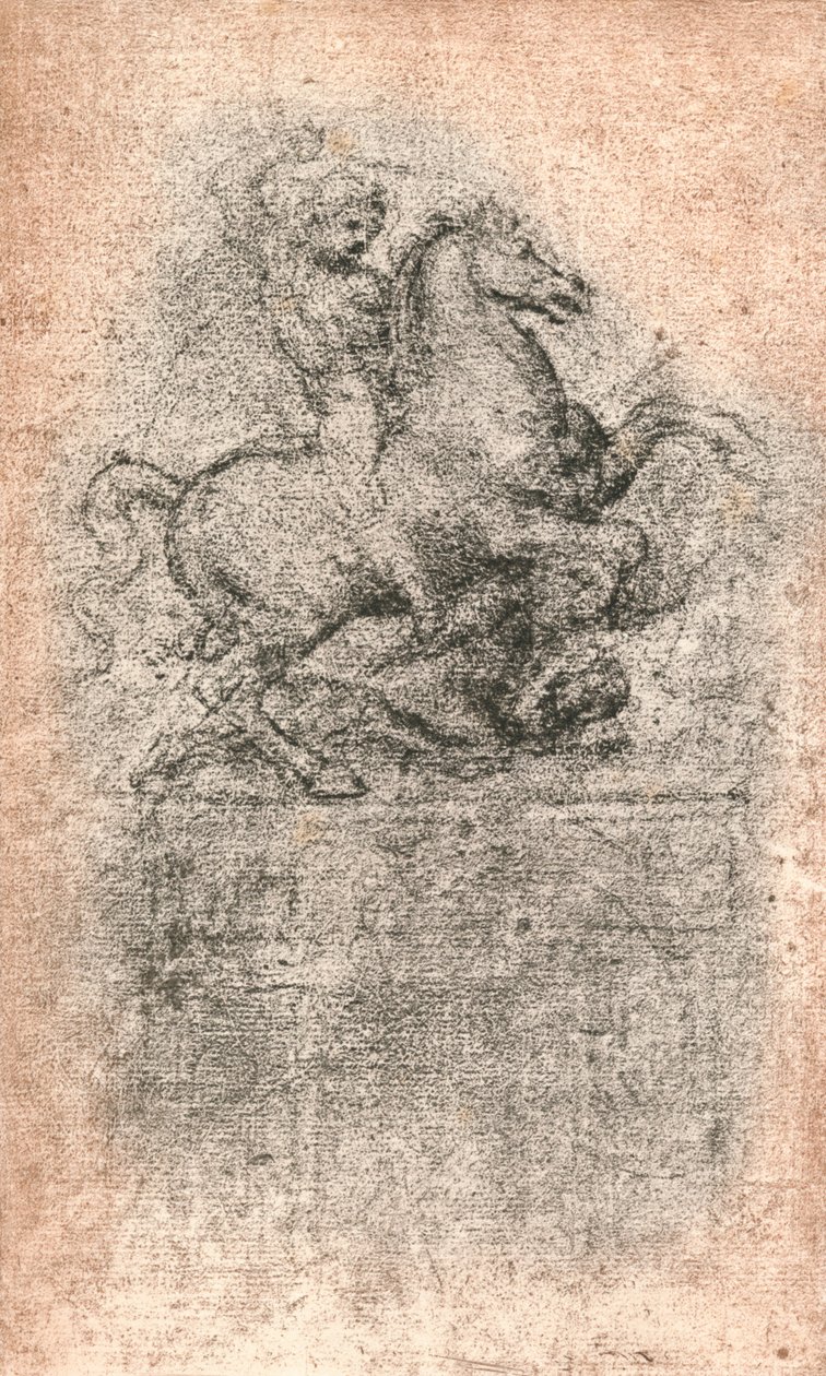 Studie til Sforza-monumentet, c1482-c1499 1883 af Leonardo da Vinci