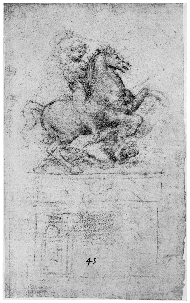 Studie til Trivulzio-monumentet, c1508 1954 af Leonardo da Vinci