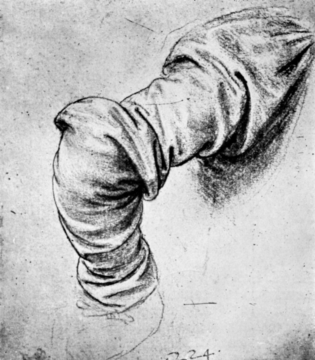 Studie til ærmet på højre arm af St. Peter, 1400-tallet 1930. af Leonardo da Vinci