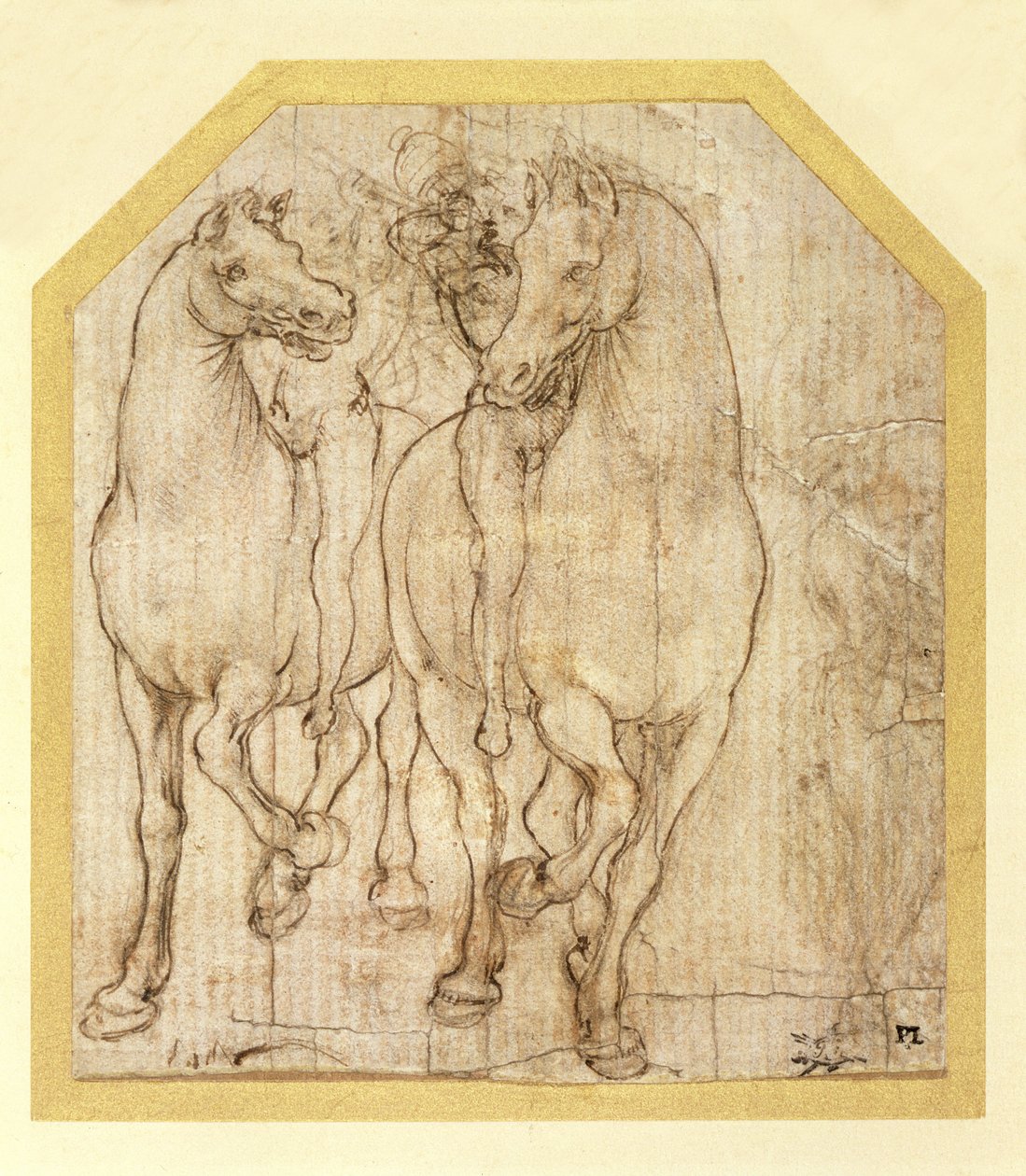 Studie af heste og ryttere, ca.1480 (metalpinte på papir) af Leonardo da Vinci