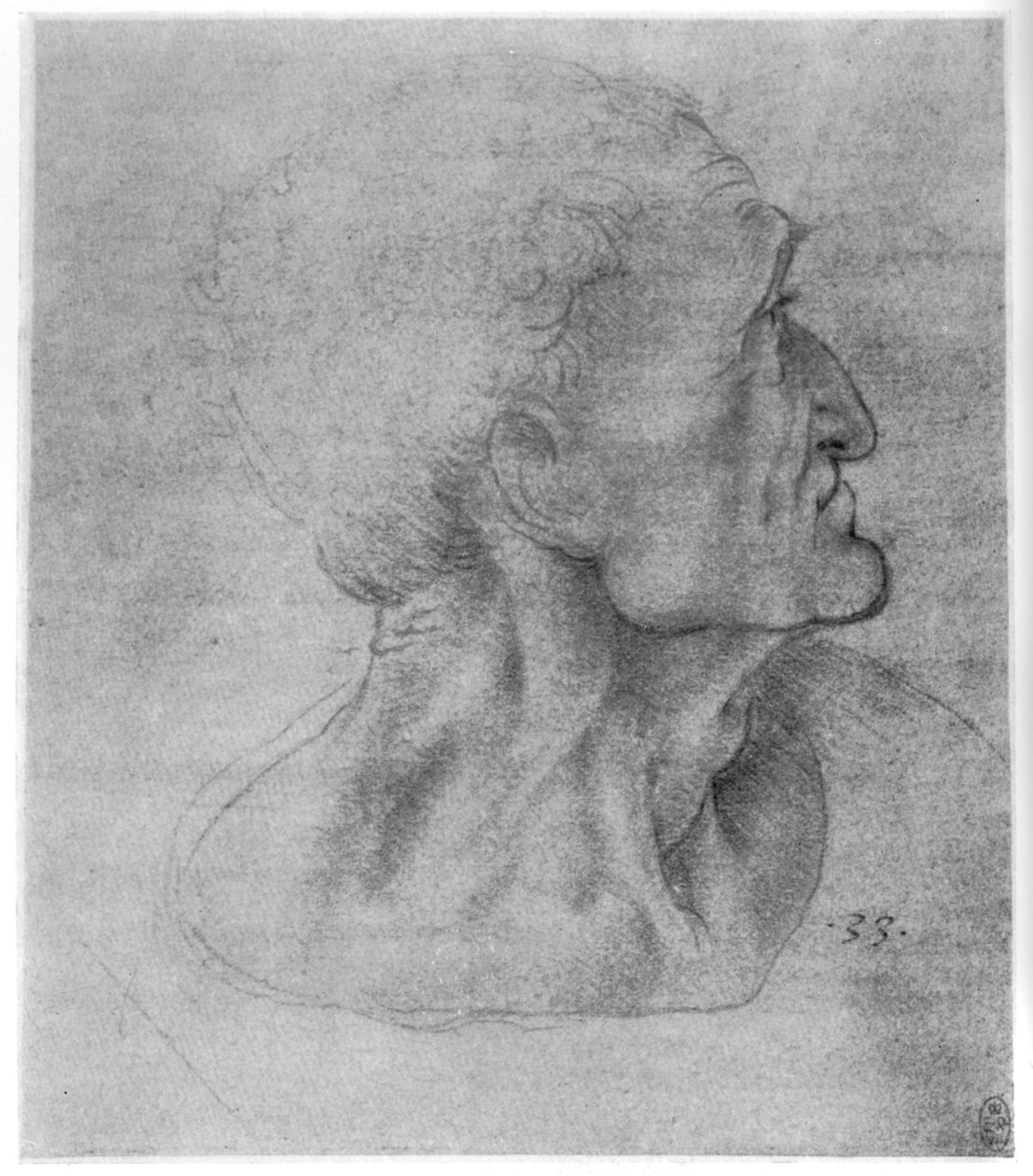 Studie af Judas til den sidste nadver, c1495 1954 af Leonardo da Vinci