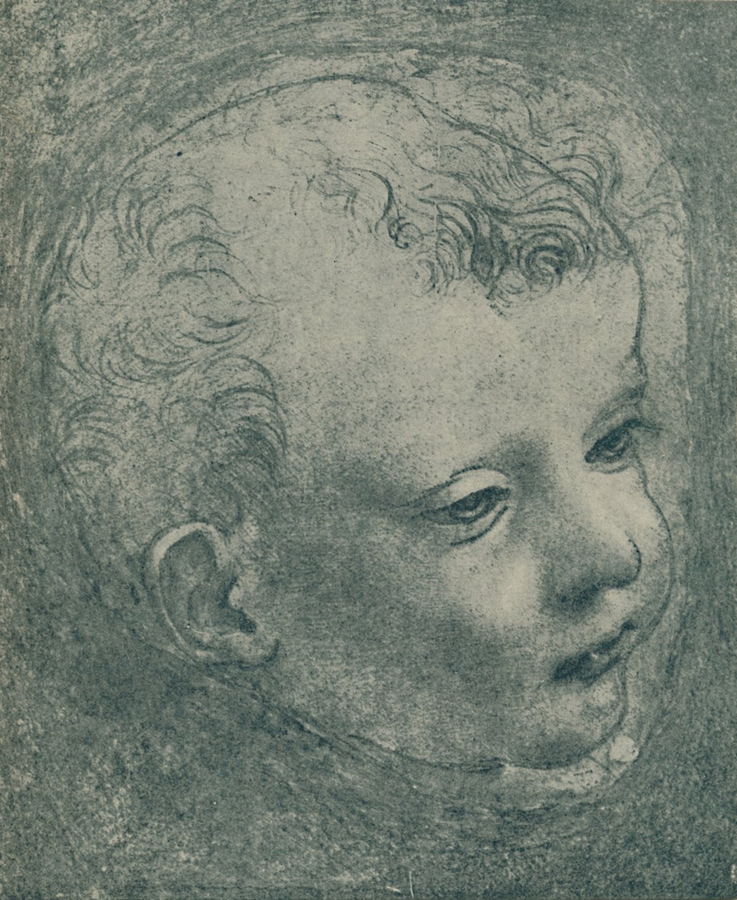 Studie af et barns hoved, 1482-1483, 1932 af Leonardo da Vinci