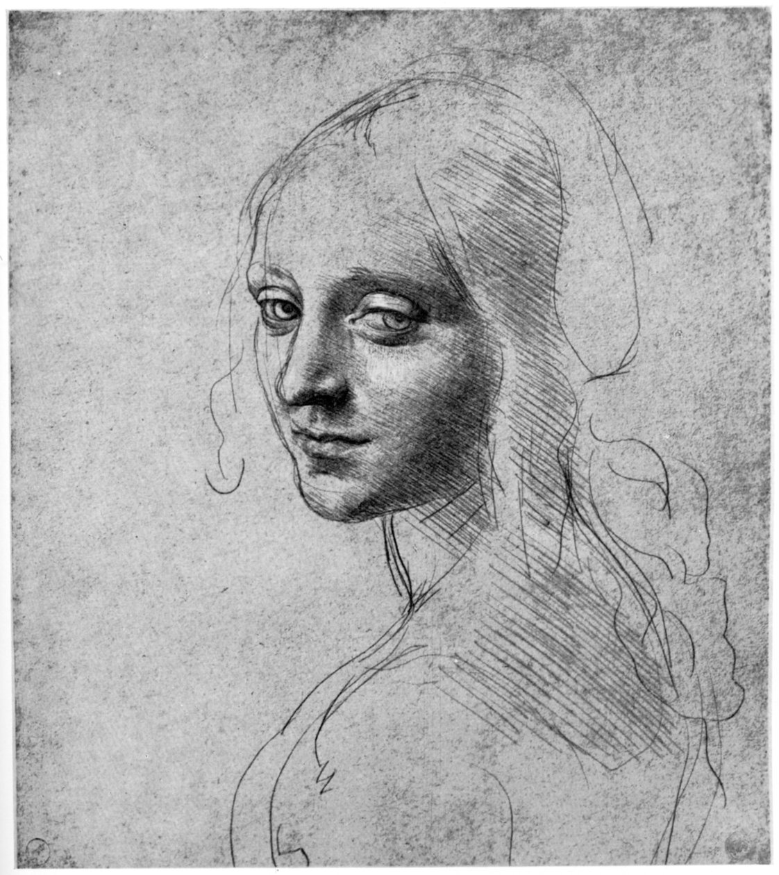 Studie af et pigehoved, c1483 1954 af Leonardo da Vinci