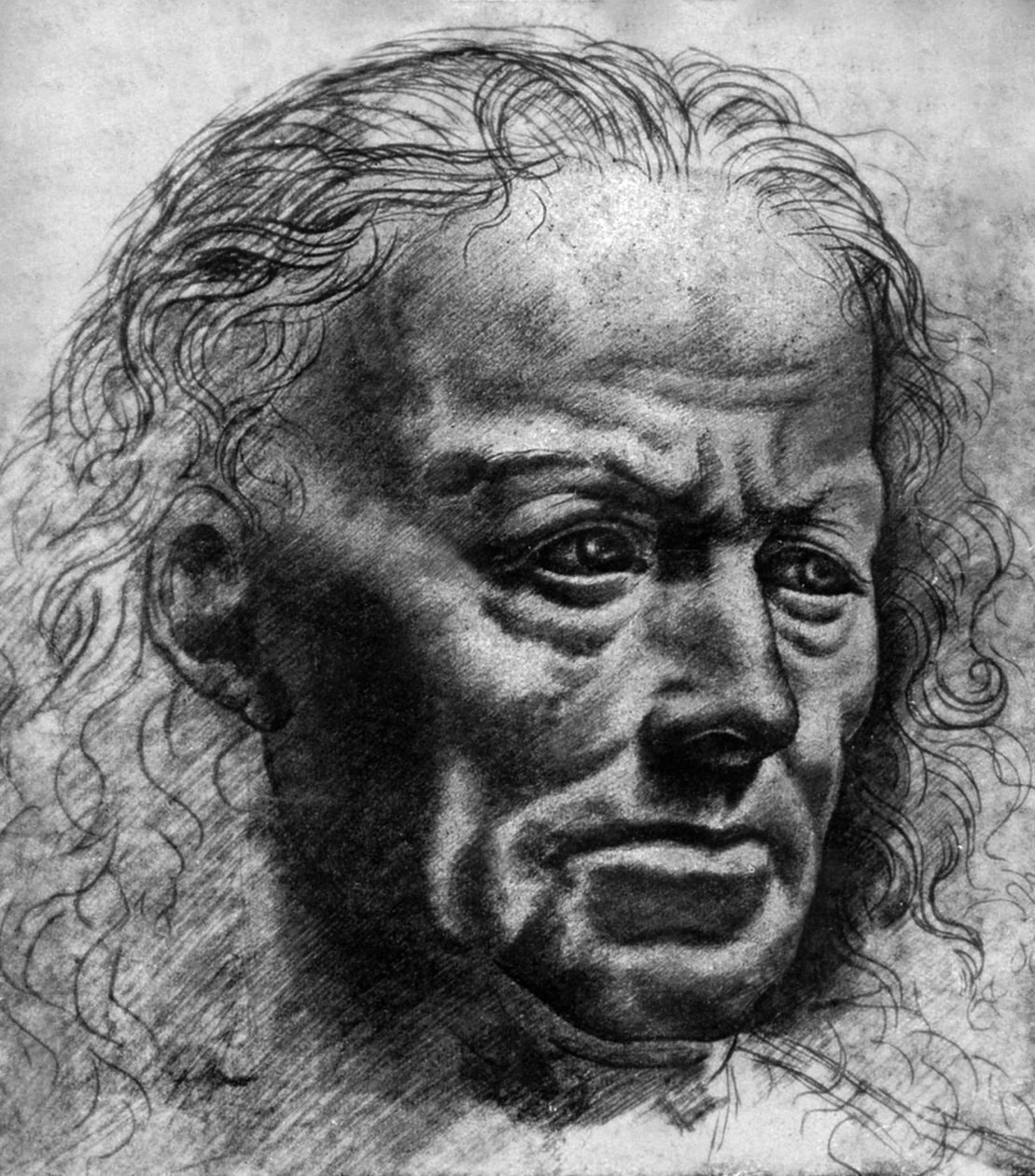 Studie af udtryk af Leonardo da Vinci