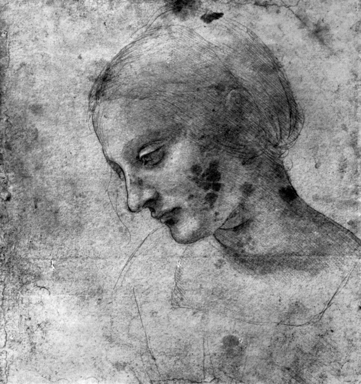 Studie af Madonnaens hoved, 1400-tallet 1930. af Leonardo da Vinci