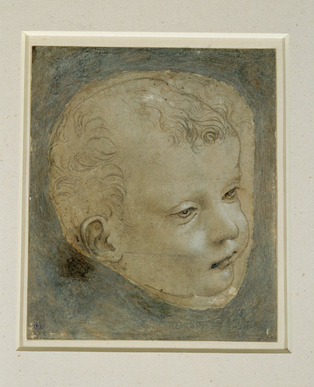 Barnets hoved tre fjerdedele til højre ... af Leonardo da Vinci