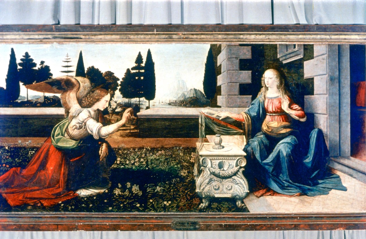 Bebudelsen, 1472-1475 af Leonardo da Vinci