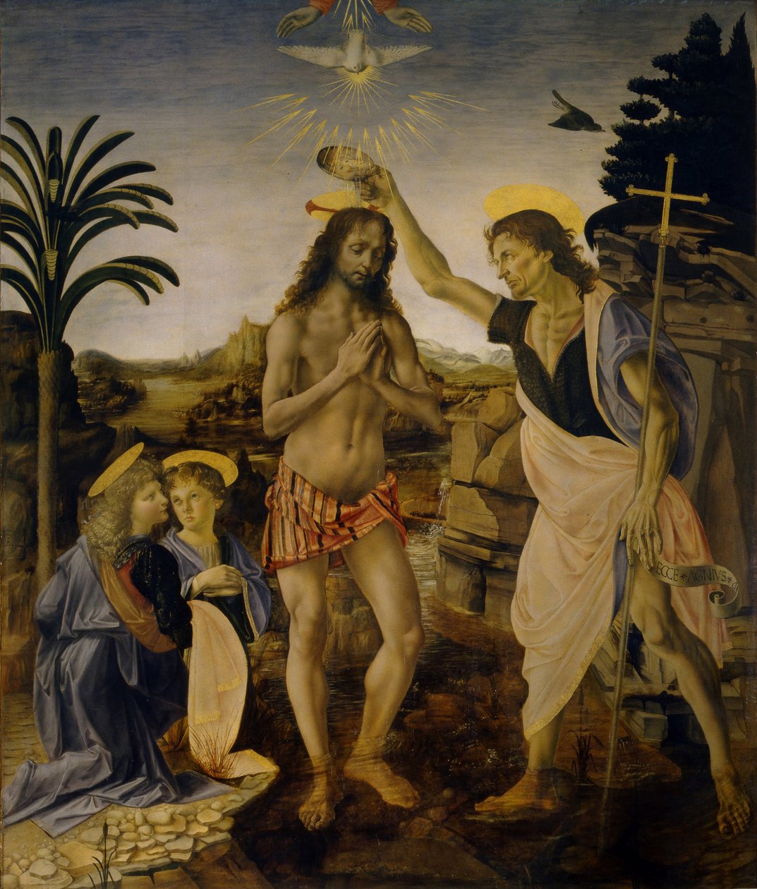 Kristi dåb, ca 1470-1475 af Leonardo da Vinci