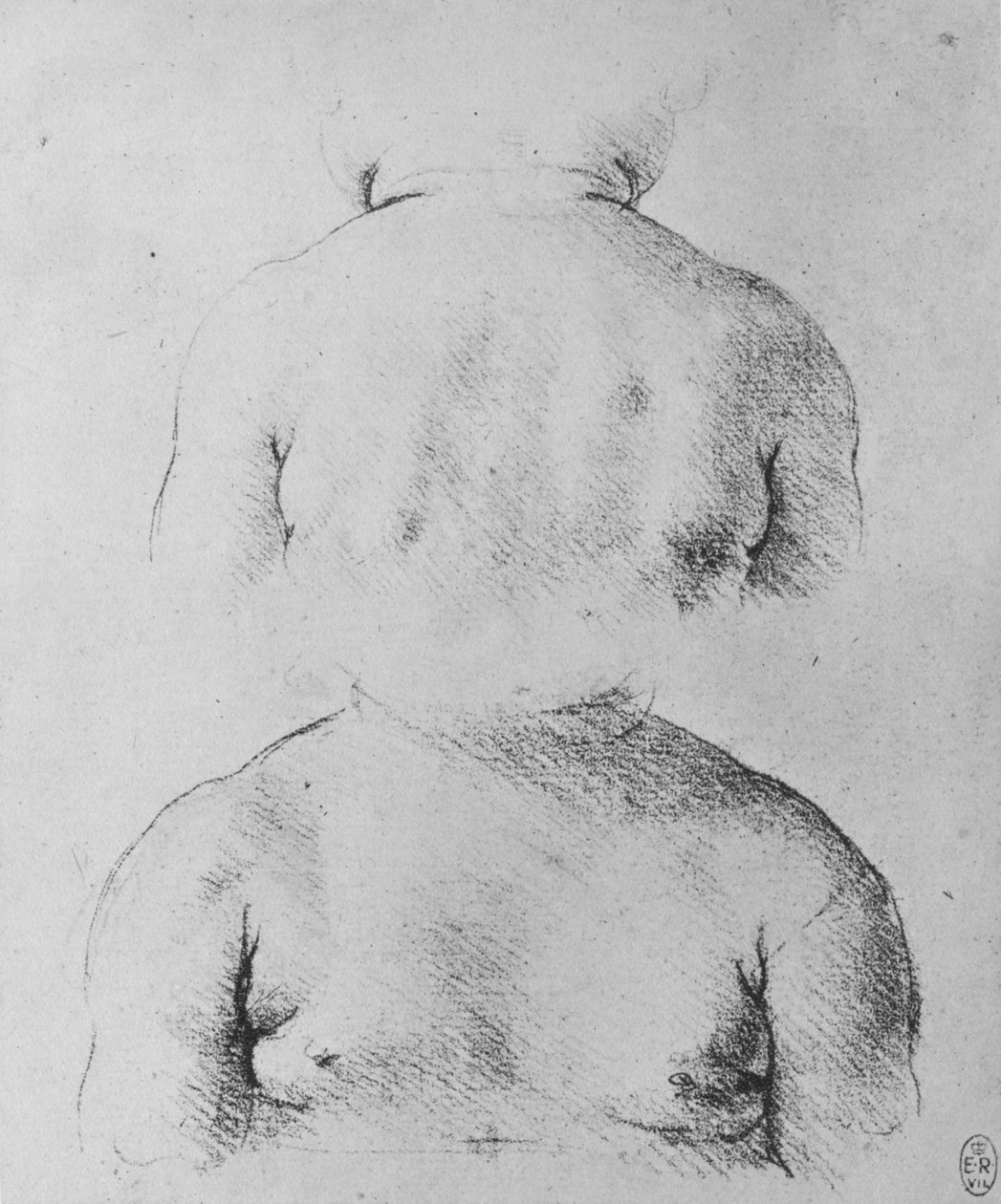 The Bust of an Infant, forfra og bagfra, c1480 1945 af Leonardo da Vinci