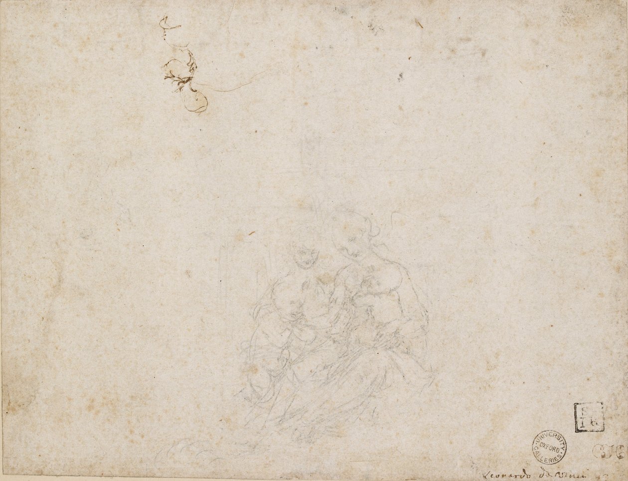 Jomfruen og barnet tilbedt, 1472-1519 af Leonardo da Vinci