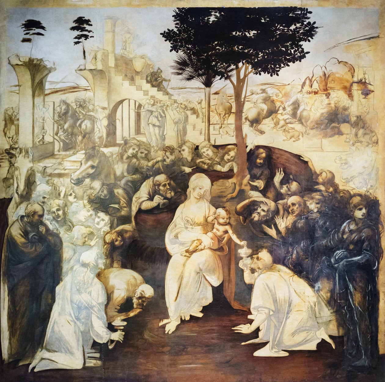 Tilbedelsen af Magi af Leonardo da Vinci