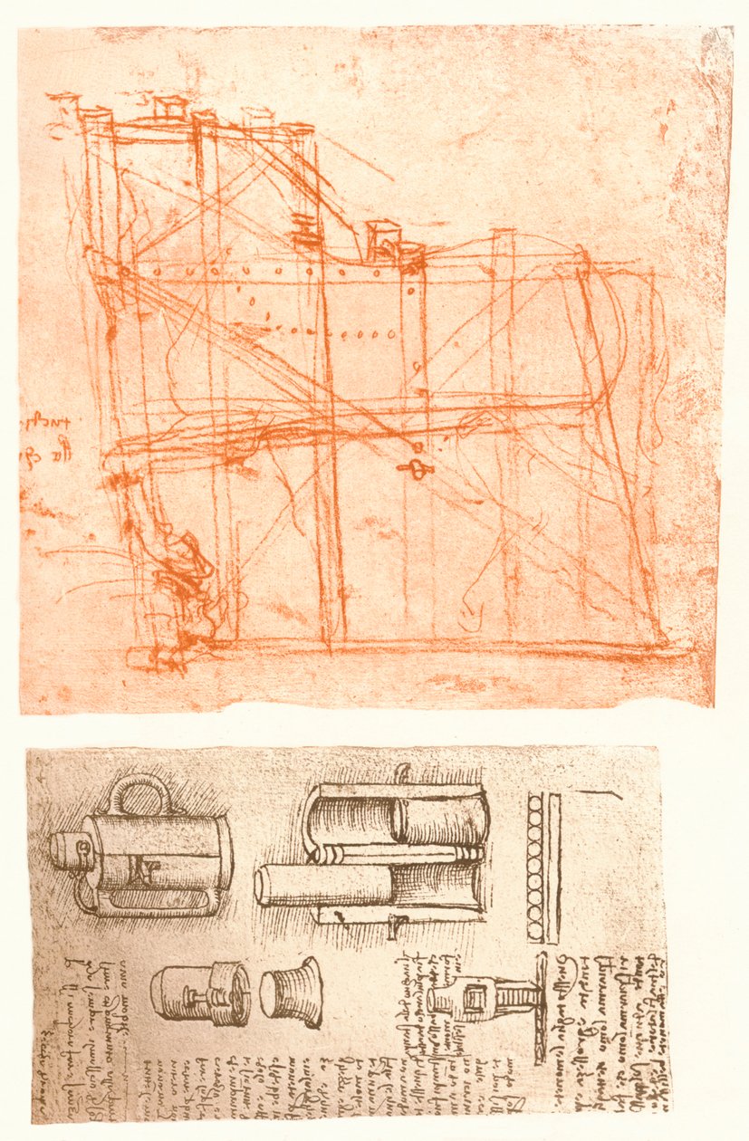 To tegninger, c1472-c1519 1883 af Leonardo da Vinci