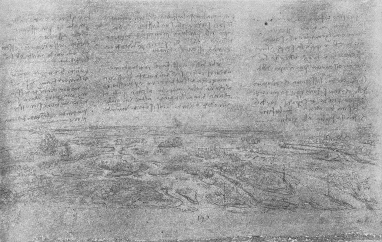 Udsigt over et delta, c1480 1945 af Leonardo da Vinci