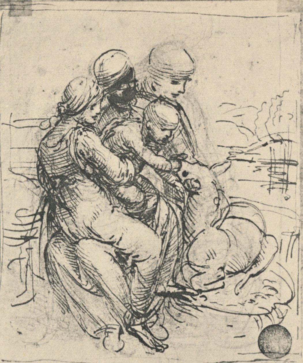 Jomfru og barn med St. Anne, c1480 1945 af Leonardo da Vinci