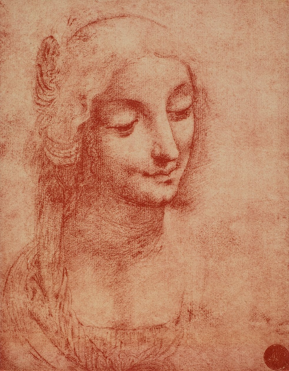 Kvindeansigt, tegning af Leonardo da Vinci. Accademia Galleries, Venedig af Leonardo da Vinci