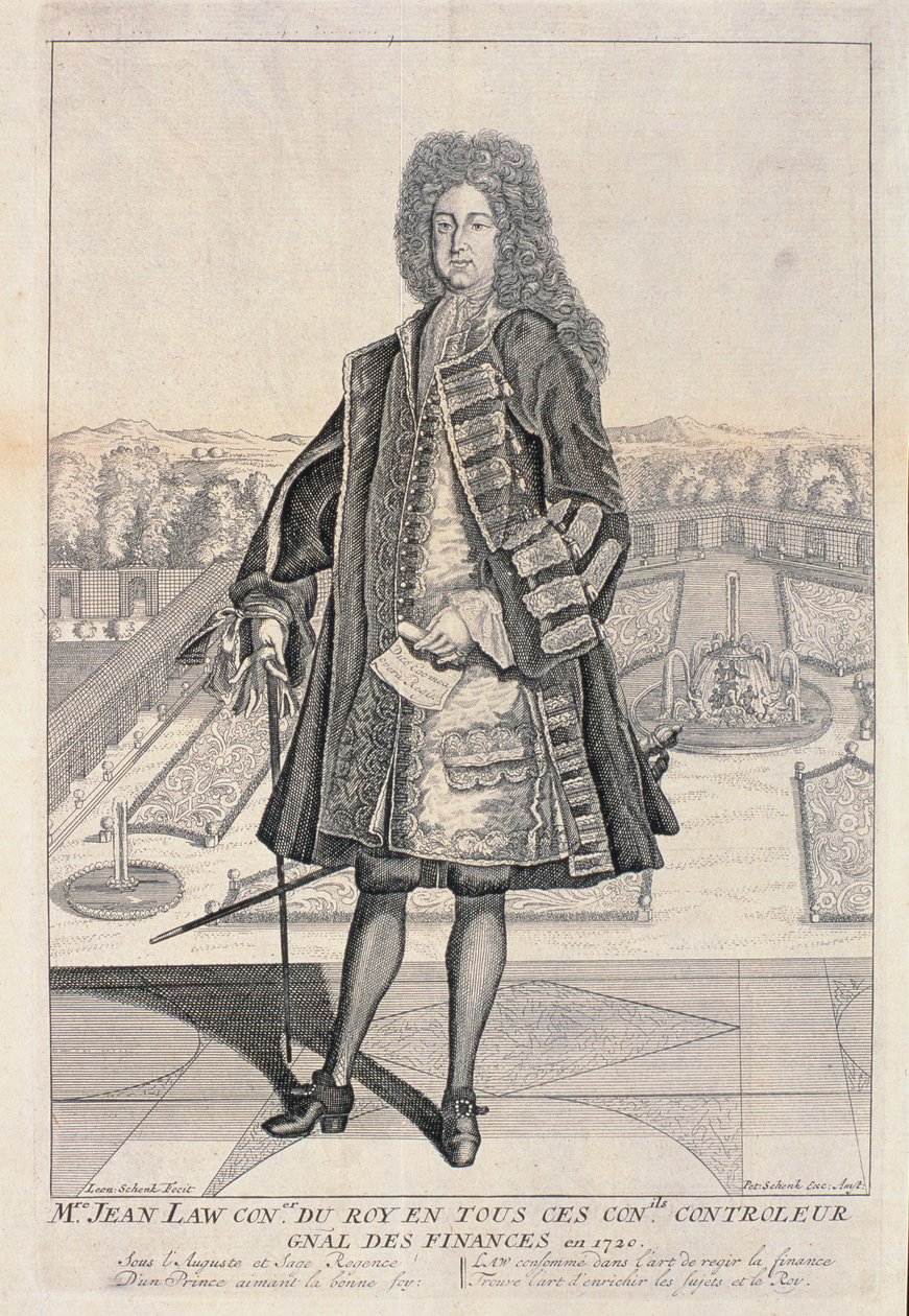 John Law (1671-1729) af Lauriston af Leonardus Schenk