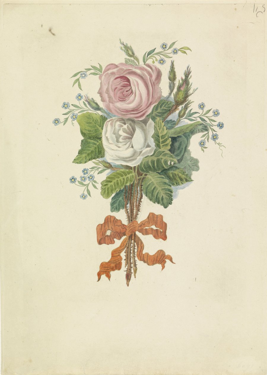 Roser med den kongelige families silhuetter, 1816 af Leonardus Schweickhardt