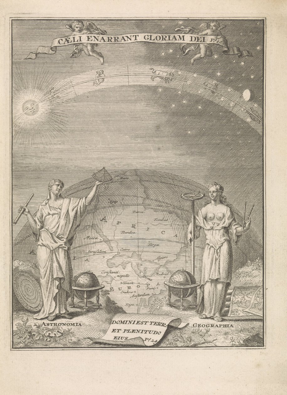 Astronomi og geografi med måleinstrumenter Caeli Anarrant Gloriam Dei Ps.10 (titel på objekt) Titelside til: 