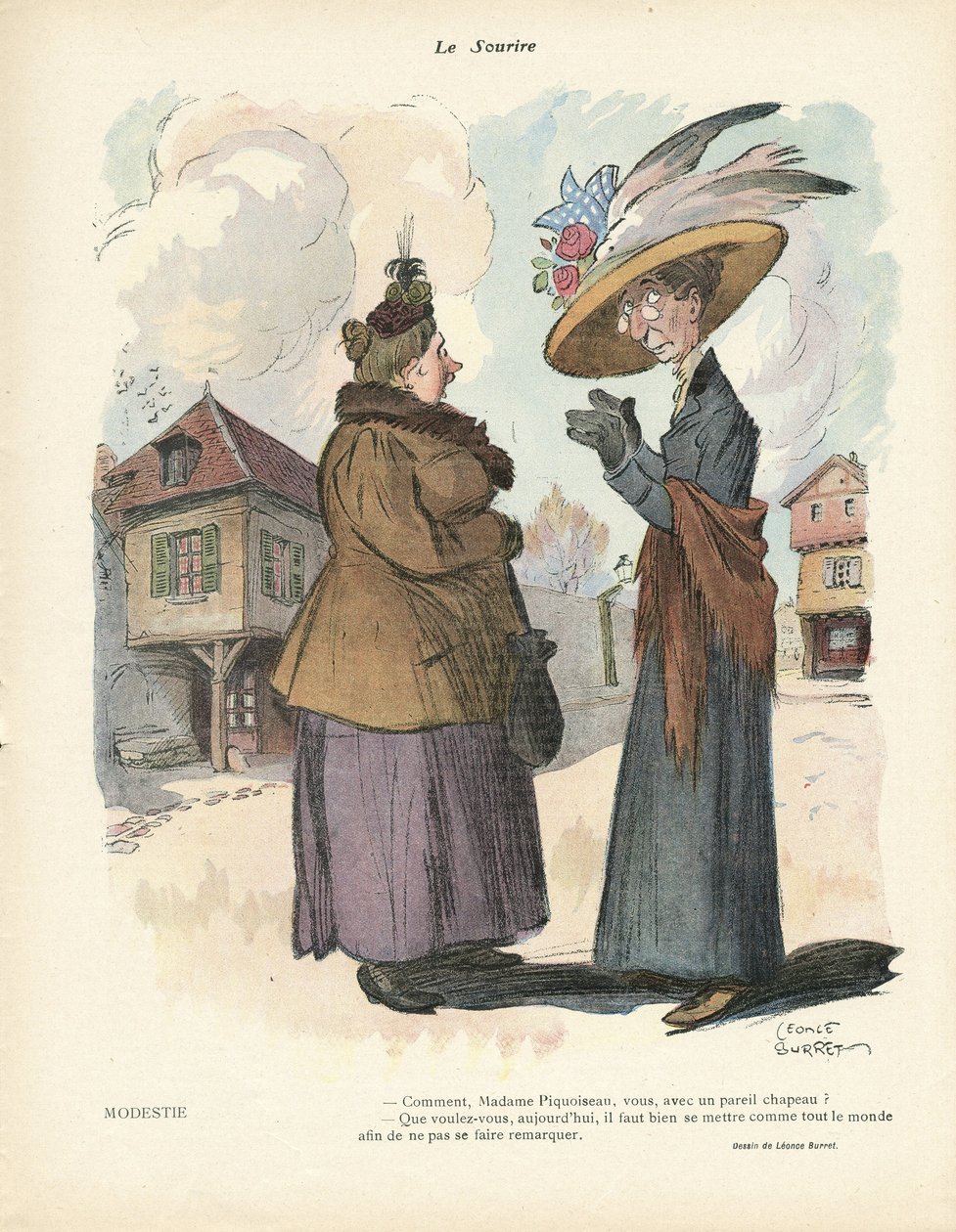 Illustration af Leonce Burret (1865-1915) i Le Smile, nr. 19, 08/05/13 - Mode, Hat af Leonce Burret
