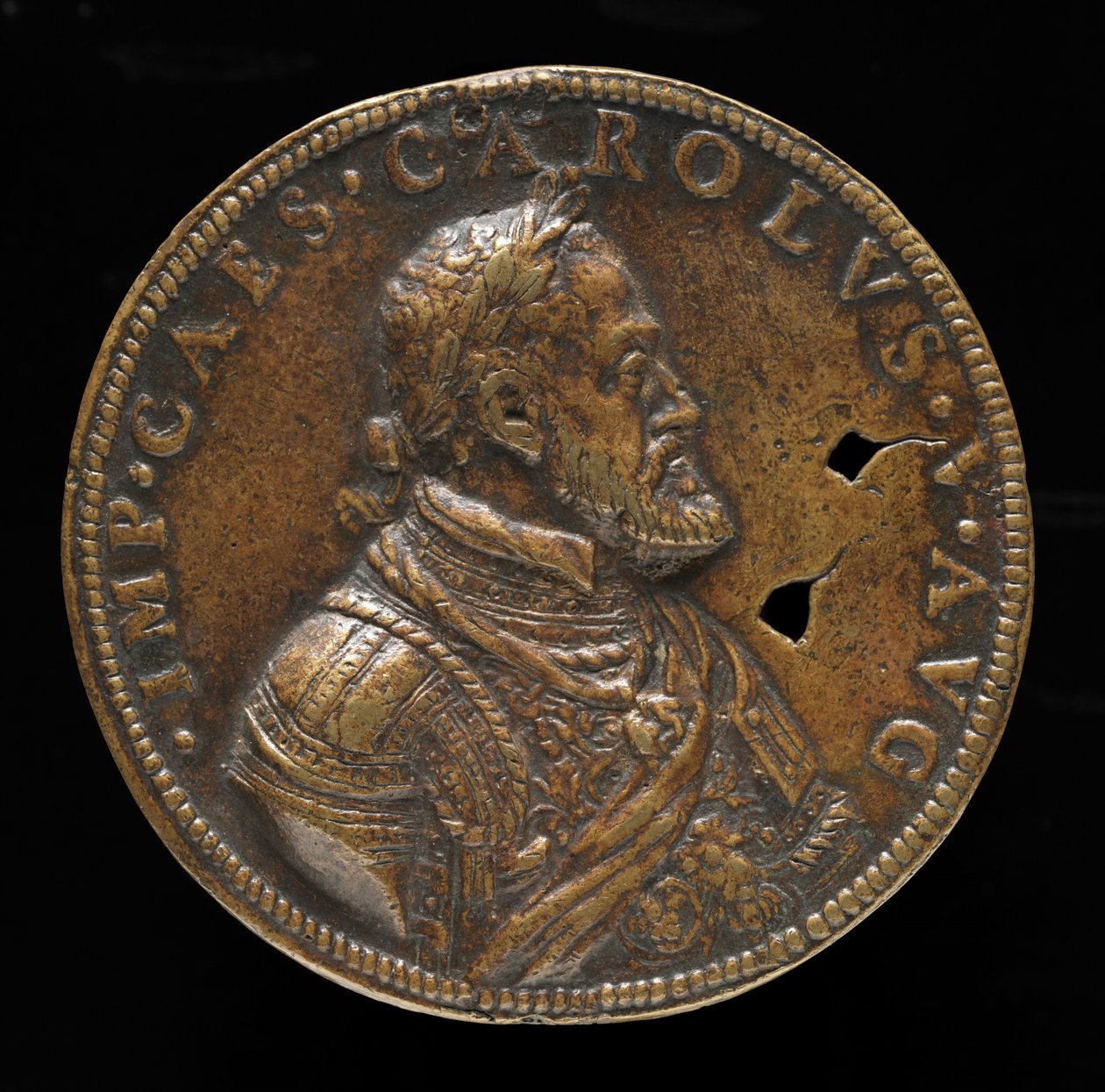 Karl V, 1500-1558, konge af Spanien 1516-1556, hellig romersk kejser 1519 [forside], 1547 eller senere. af Leone Leoni