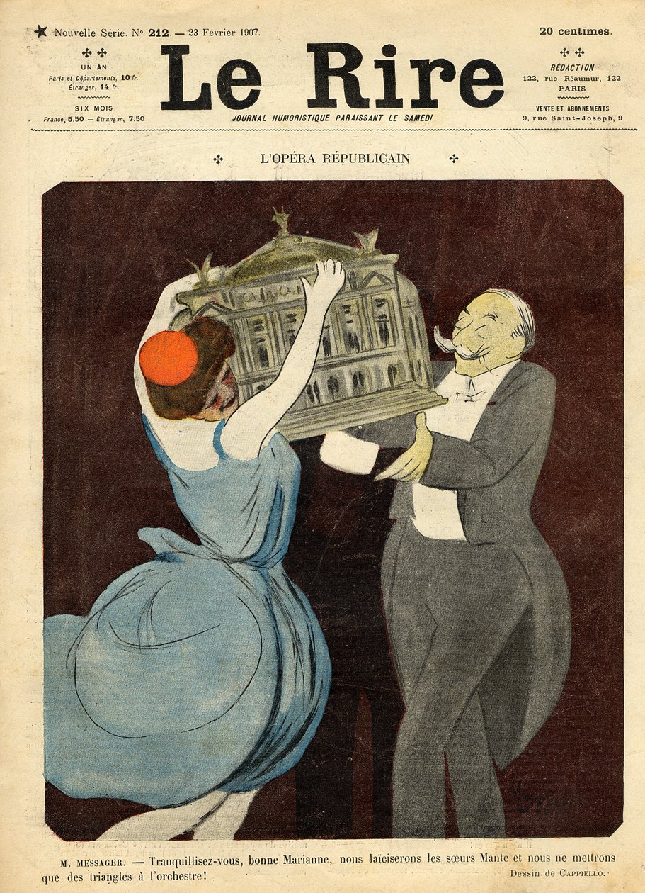 Tegning af komponisten André Messager, fra forsiden af "Le Rire", 23. februar 1907 af Leonetto Cappiello