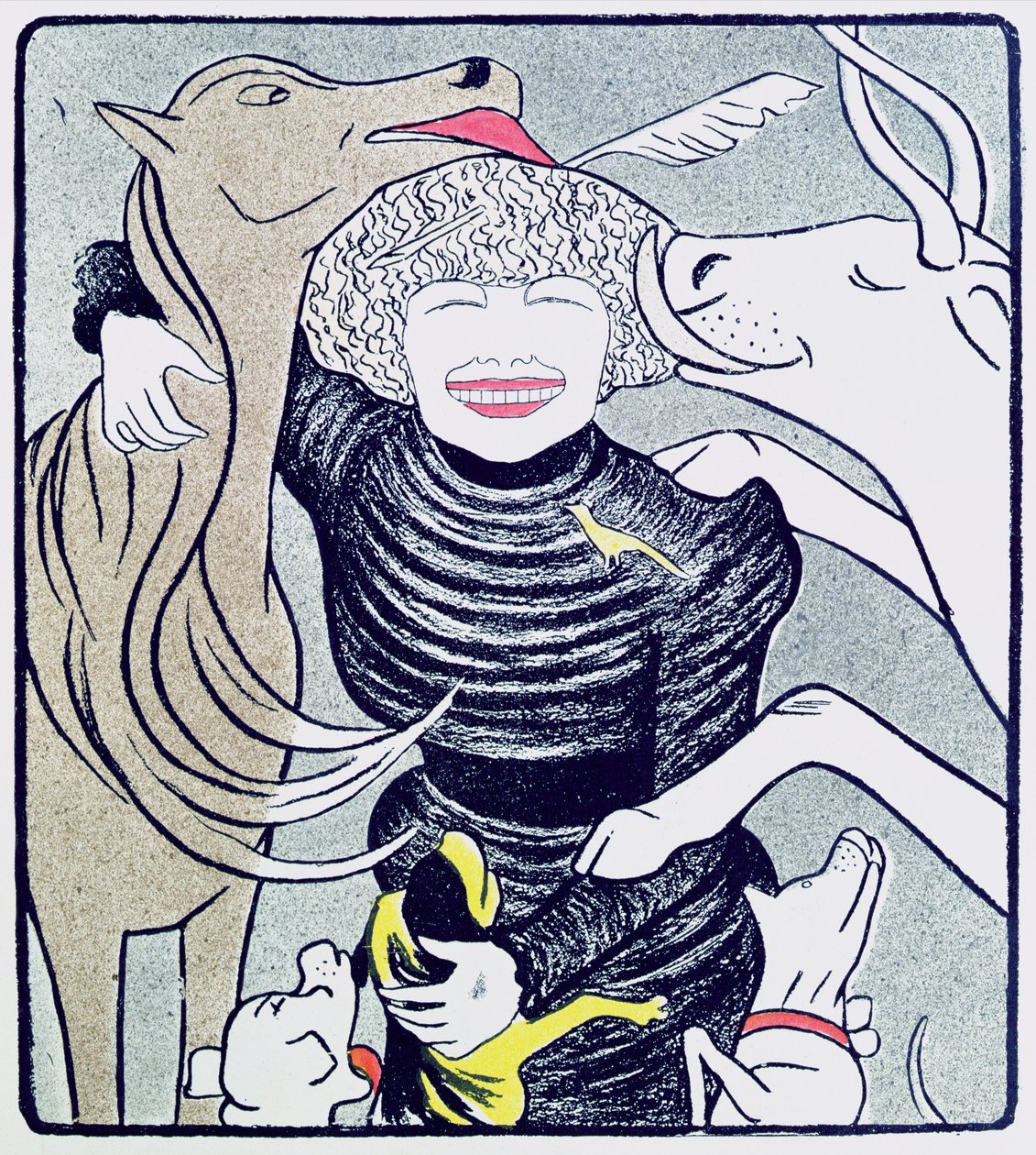 Severine (Caroline Remy) (1855-1929) ven af dyrene, fra Le Rire, 8. april 1899, genudgivet i 70 Dessins de Cappiello, 1905 af Leonetto Cappiello