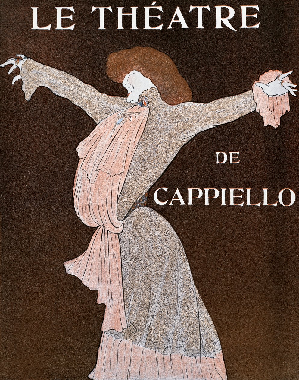 Skuespillerinde Sarah Bernhardt (1844-1923), illustration af Leonetto Cappiello (1875-1942), fra det franske magasin Le Theatre, april 1903 af Leonetto Cappiello