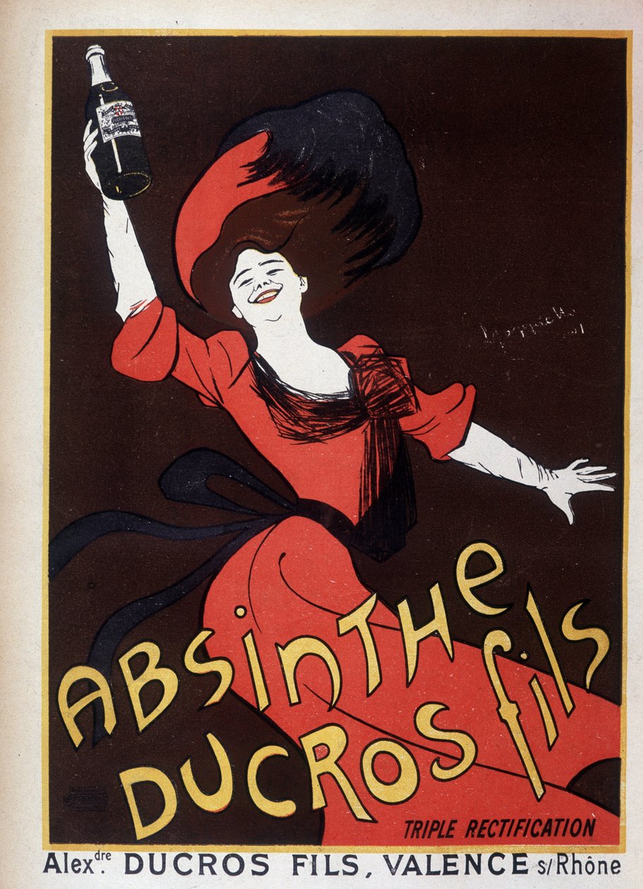 Annoncering for malurt Ducros (kvinde vinker med en flaske) af Leonetto Cappiello