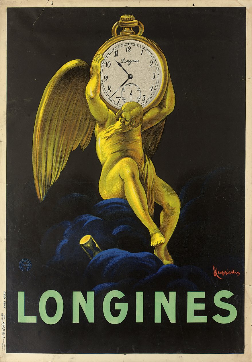 Reklameplakat for de schweiziske urmagere Longines, 1922 af Leonetto Cappiello