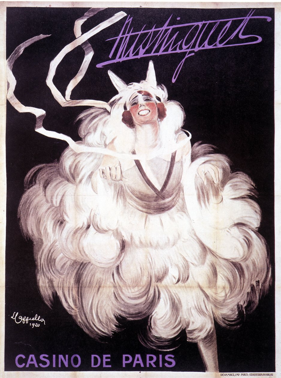 Plakat, der repræsenterer Mistinguett (Mistinguette) på Casino de Paris af Leonetto Cappiello