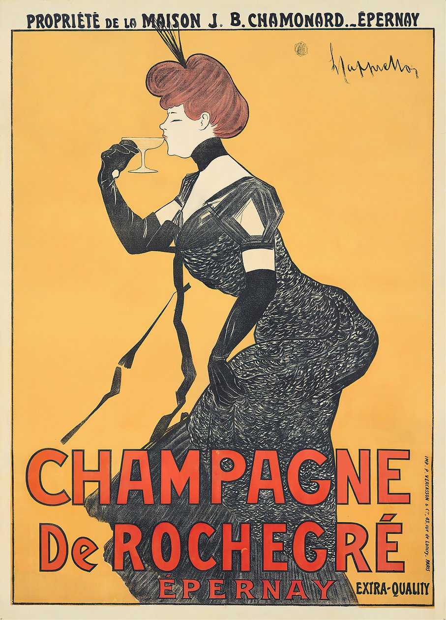 Champagne De Rochegre, 1900-tallet. af Leonetto Cappiello
