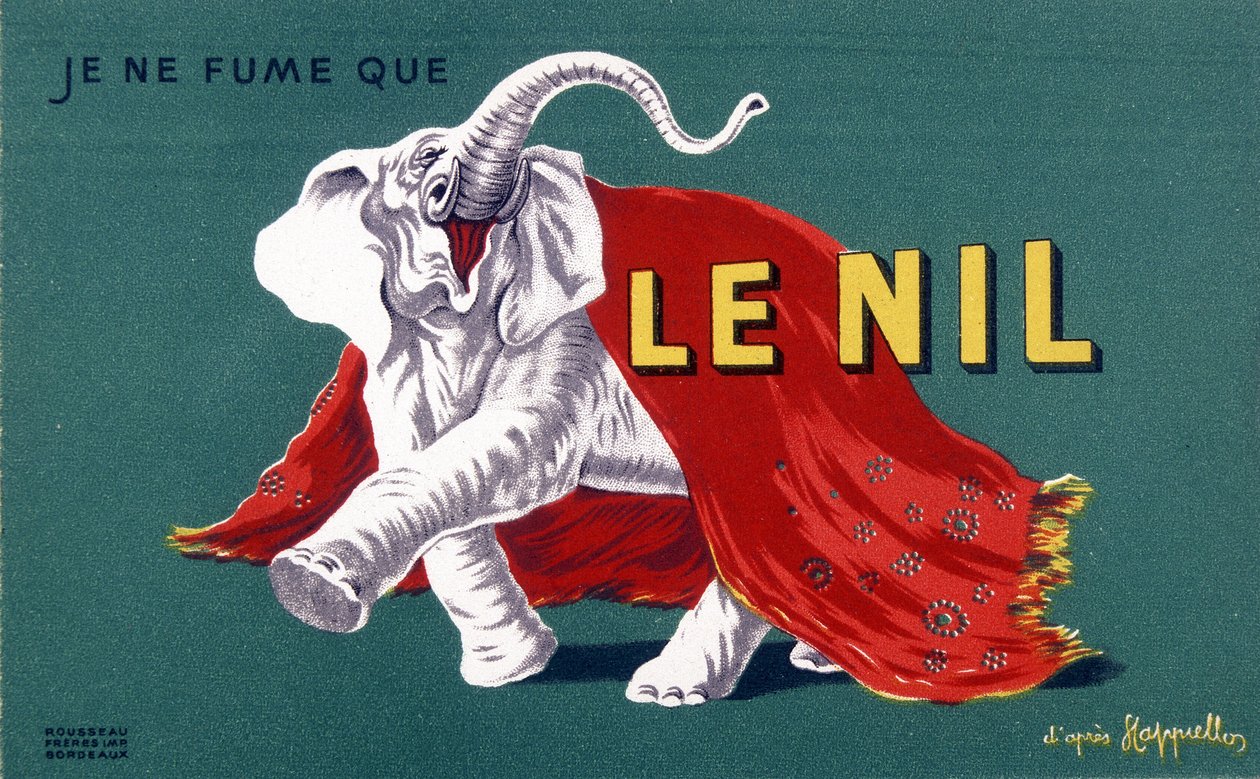 Jeg ryger kun Nilen. Cigaretreklameplakat ""Nilen"" af Leonetto Cappiello (1875-1942). sd. 20. århundrede af Leonetto Cappiello