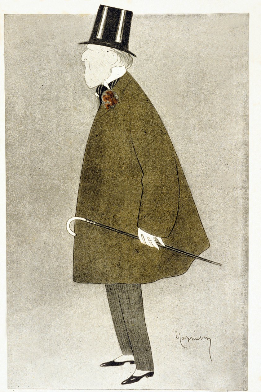 Jacques Doucet (1853¿1929), fransk modedesigner, kendt for sine elegante kjoler, lavet med spinkle gennemsigtige materialer i overlejrende pastelfarver. af Leonetto Cappiello