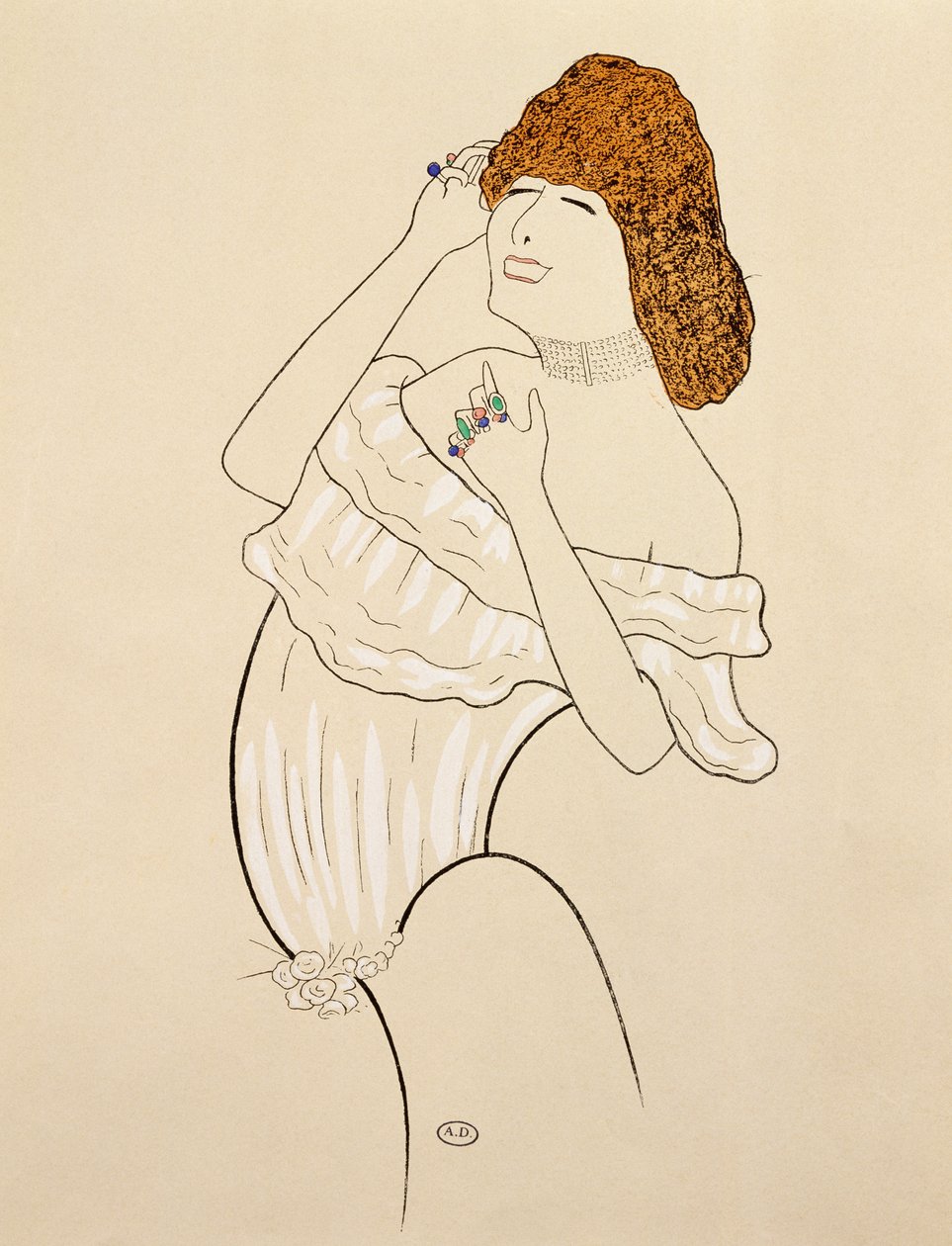 Sarah Bernhardt (1844-1923) i rollen som Lady of Camelias, teaterforestilling efter roman af Alexandre Dumas (1824-1895), stik af Leonetto Cappiello (1875-1942) af Leonetto Cappiello