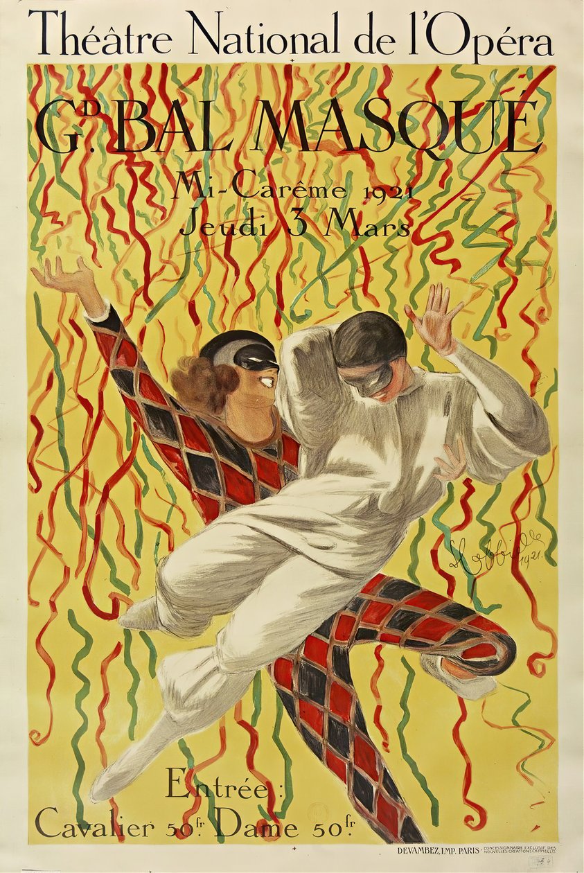 National Opera Theatre, Grand Mid-Carême Ball, 1921. af Leonetto Cappiello