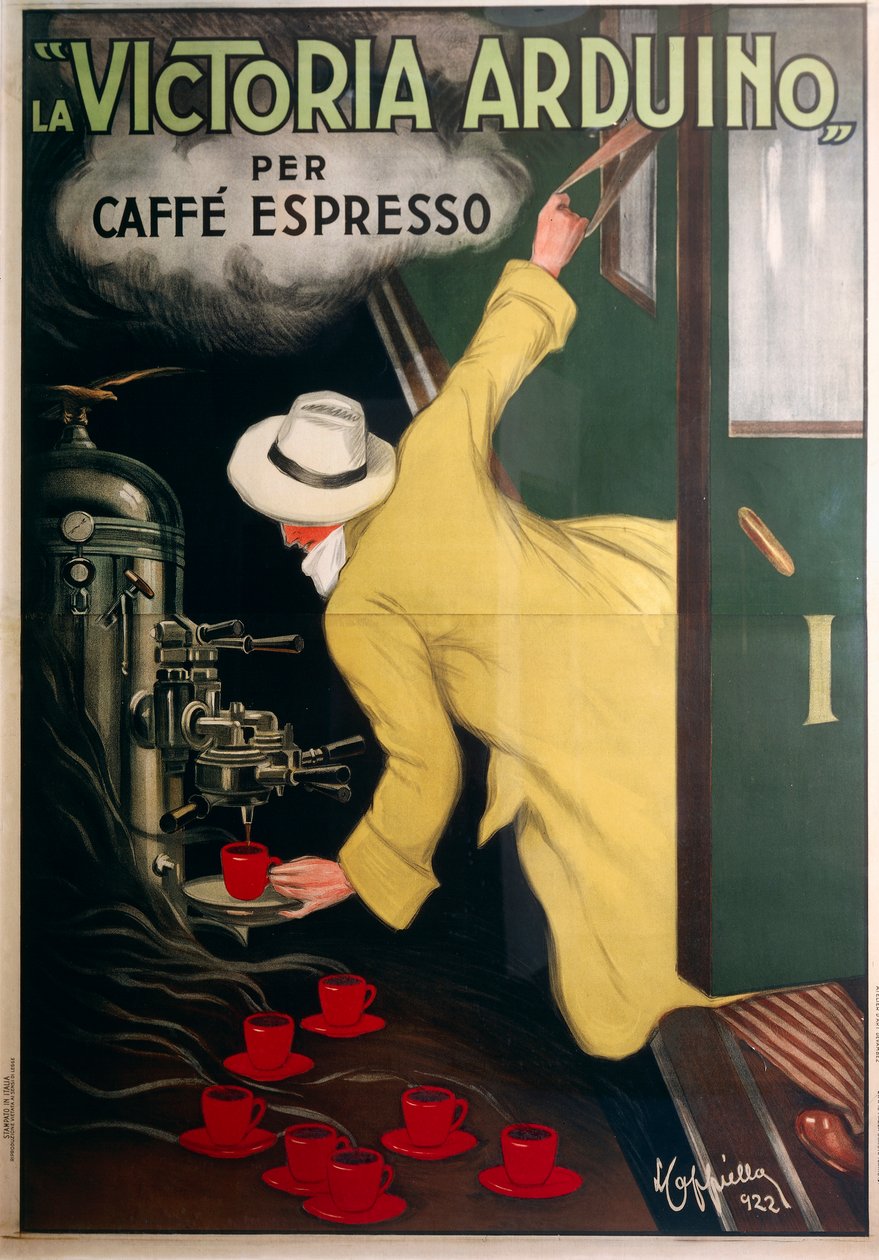 reklame for Victoria Arduino espresso kaffemaskine af Leonetto Cappiello