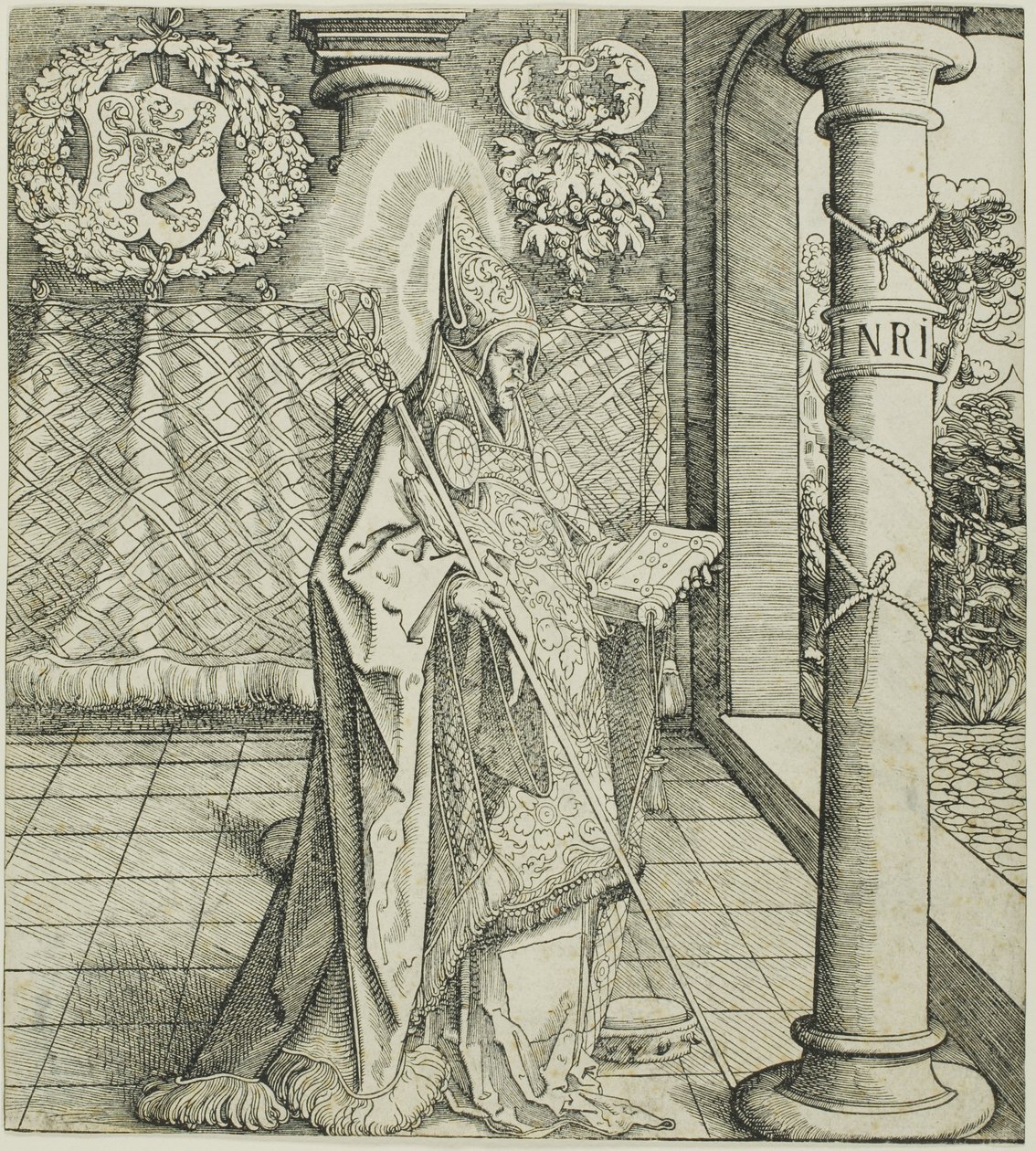 Saint Emesbertus, fra Saints forbundet med Habsburg-huset af Leonhard Beck