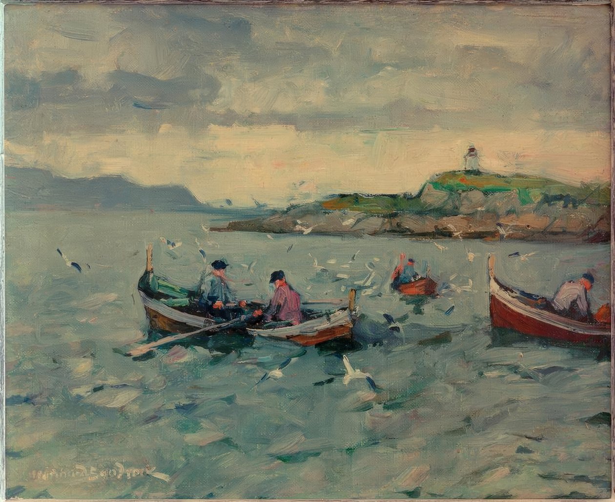 Fiskere i Lofoten af Leonhard Sandrock