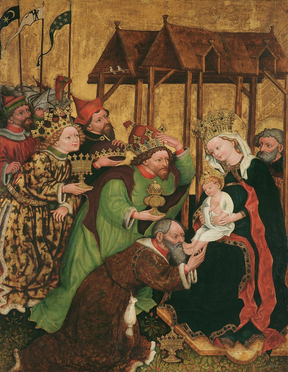 Tilbedelse af Magi (inde i); Valg af Josef og Marias ægteskab (ydre) af Leonhard von Brixen (Lienhart Scherhauff)