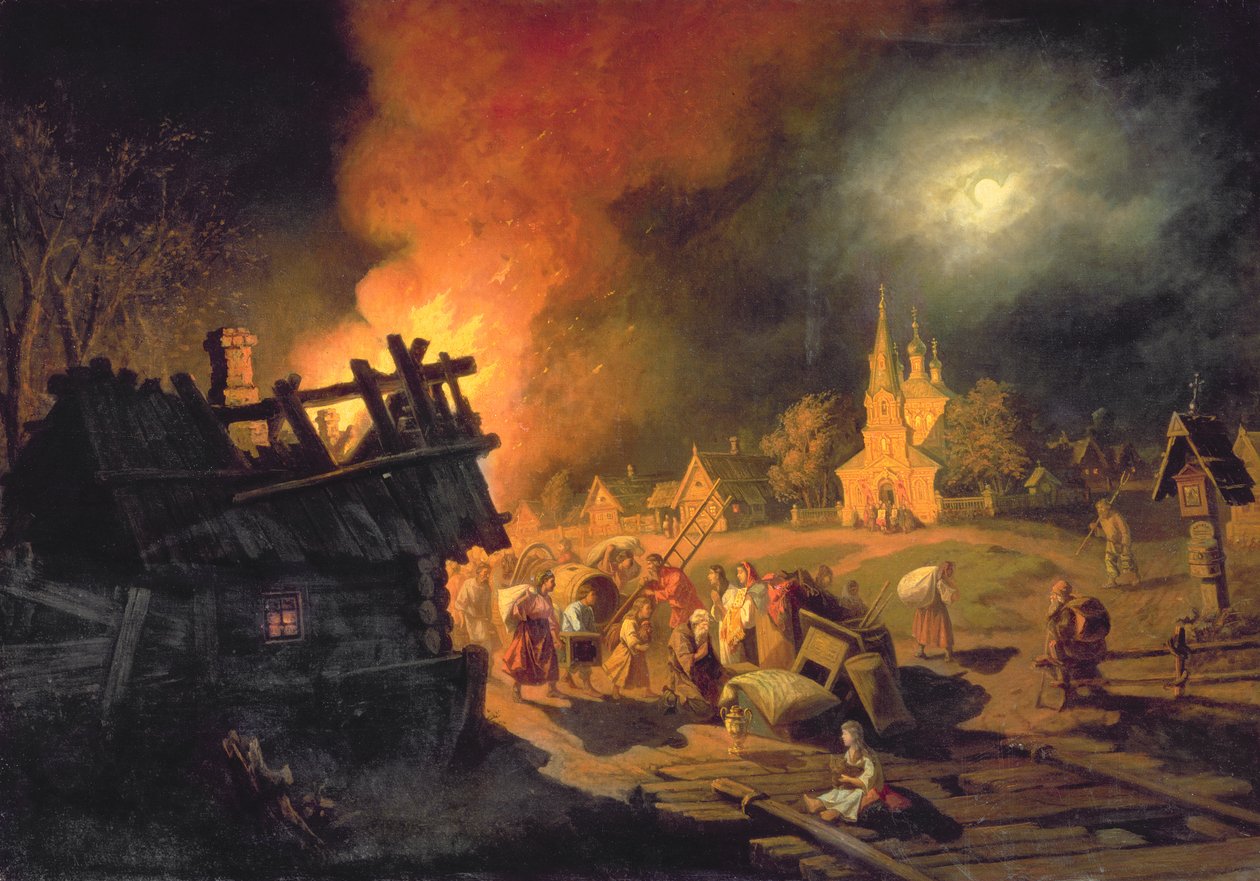 Brand i landsbyen af Leonid Ivanovich Solomatkin