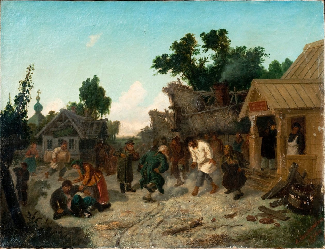 På værtshuset, 1886 af Leonid Ivanovich Solomatkin