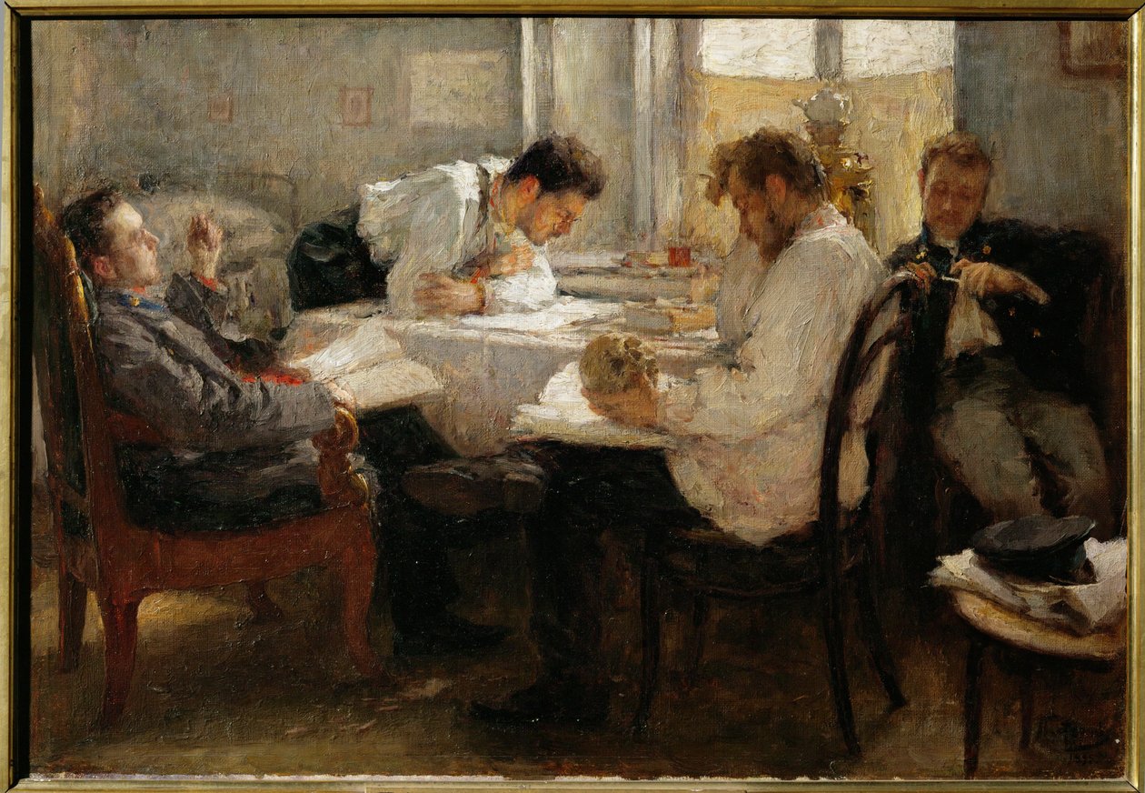 På tærsklen til eksamen ... (maleri på lærred) af Leonid Osipovic Pasternak
