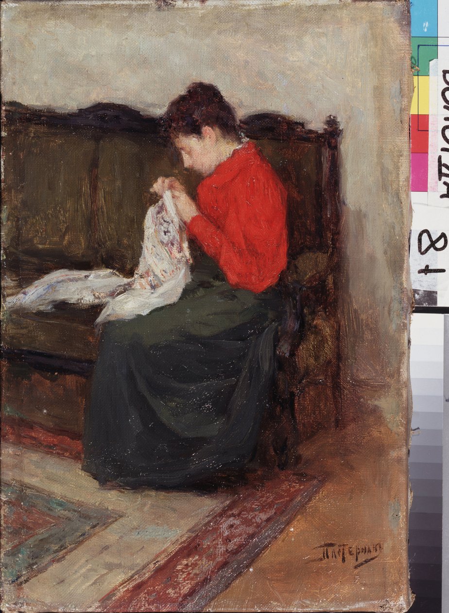På arbejde. Maleri af Leonid Osipovich Pasternak (1862-1945), olie på lærred. 19.-20. århundrede russisk kunst, moderne kunst. Regionalt kunstgalleri, Vologda (Rusland). af Leonid Osipovic Pasternak