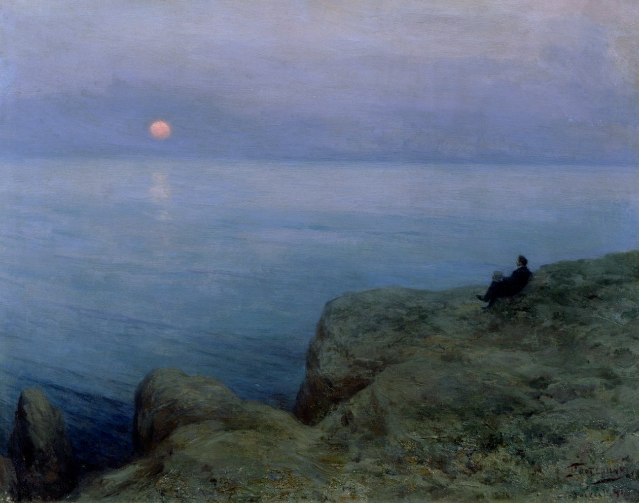 Alexander Pusjkin (1799-1837) ved kysten, 1896 af Leonid Osipovic Pasternak