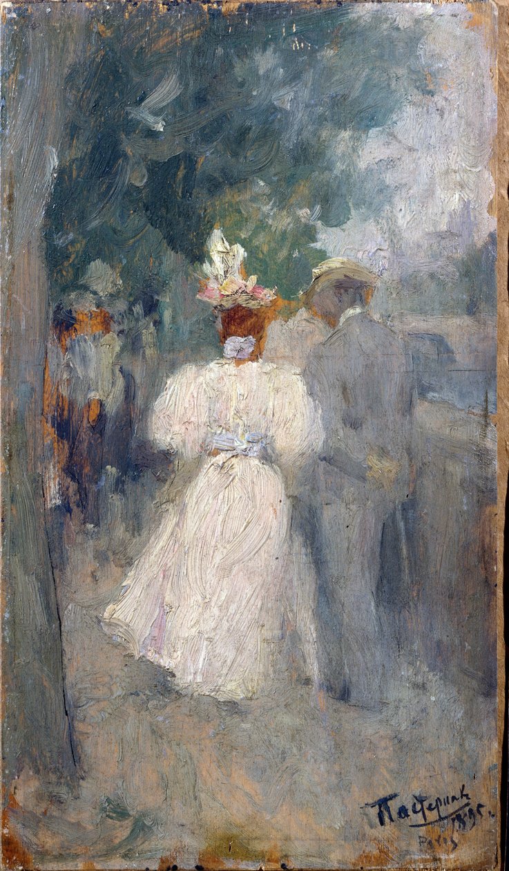 parisisk boulevard. Maleri af Leonid Osipovich Pasternak (1862-1945) af Leonid Osipovic Pasternak