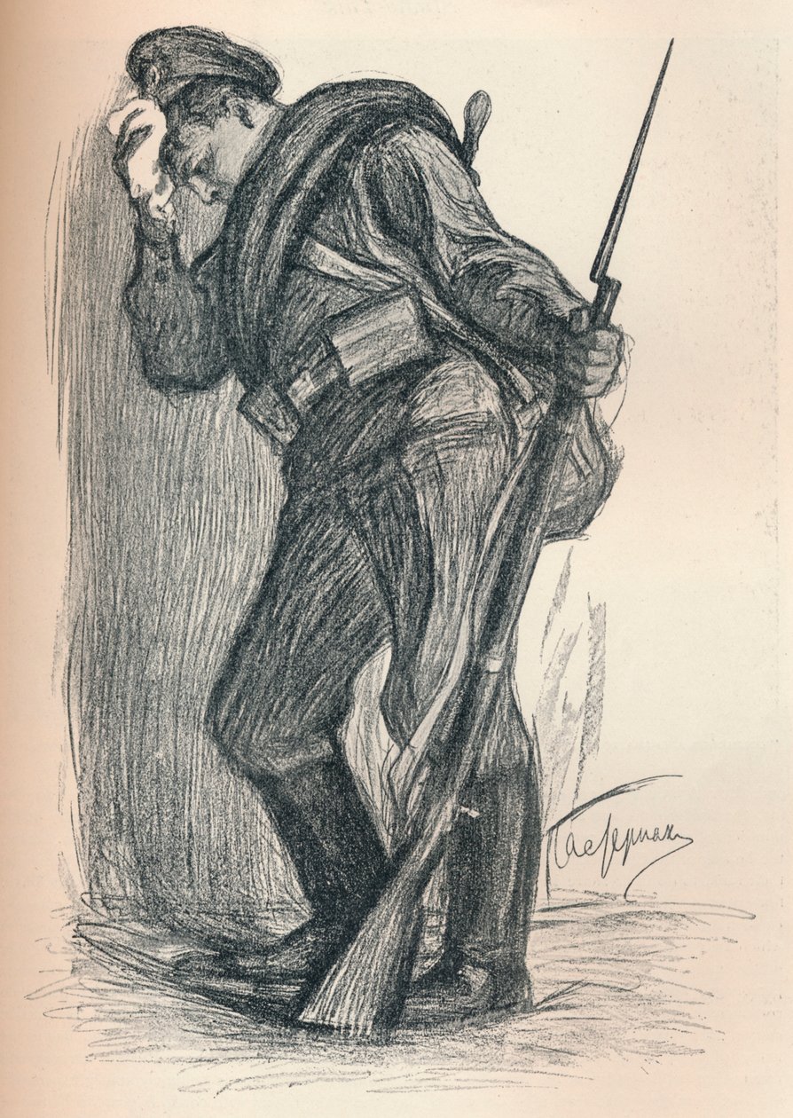 Tegning til en krigsfond plakat, c1914 af Leonid Osipovic Pasternak