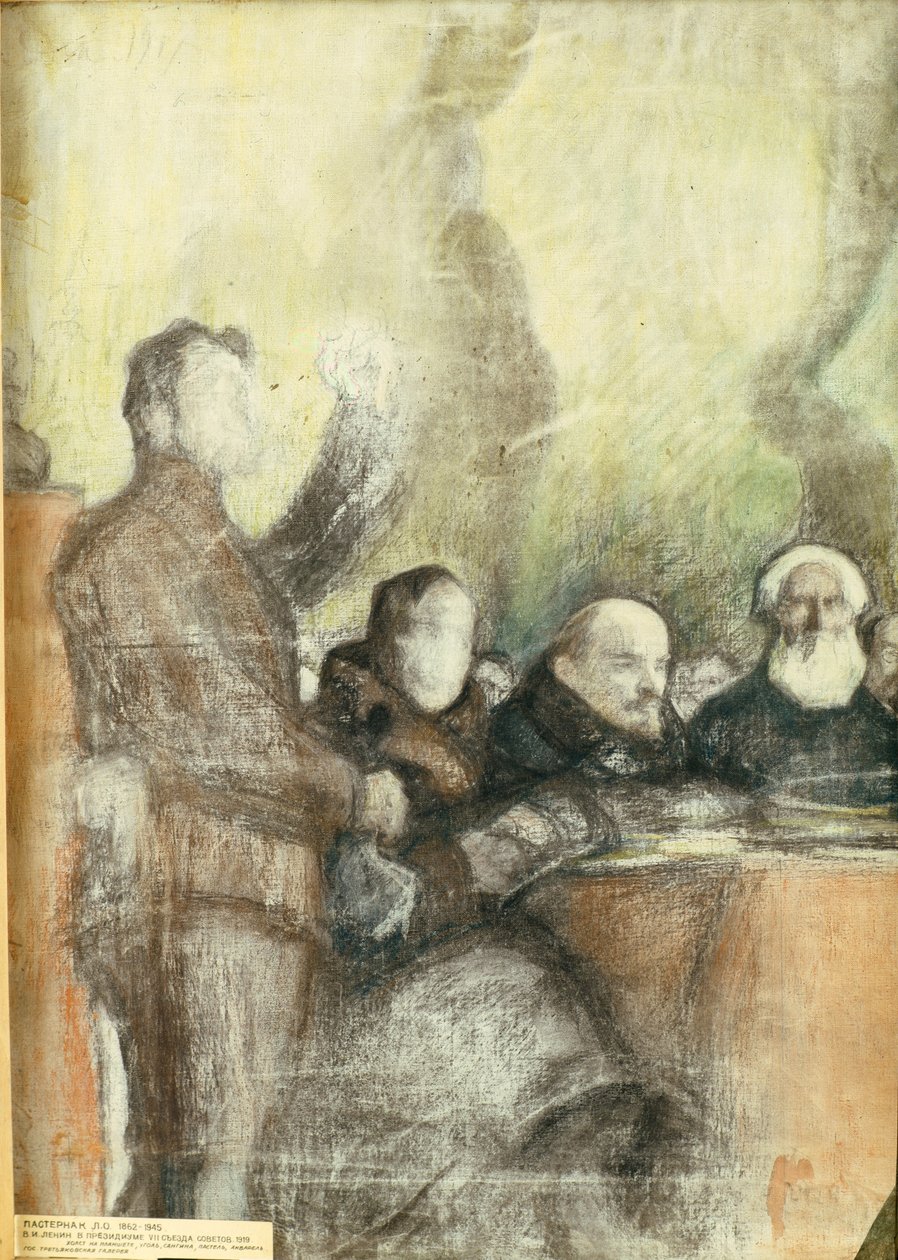 Lenin ved den syvende al-russiske sovjetkongres i december 1919, 1919 af Leonid Osipovic Pasternak
